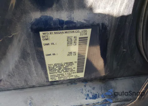 2017 Nissan Altima 2.5 Sr из США, поврежденный, VIN 1N4AL3AP8HC156280